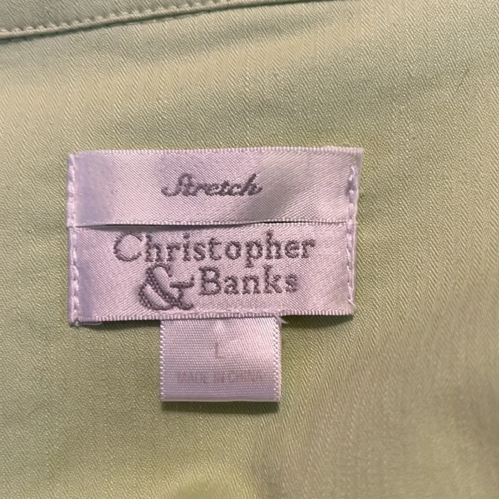 CHRISTOPHER & BANKS Womens green snap up jacket size Large